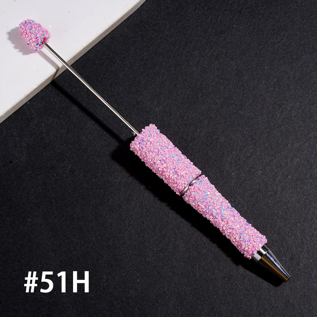 Hand-Made Beadable Pens with Mini Shiny Sequin Covered the Pen, Multi-Color (Please Read Description)