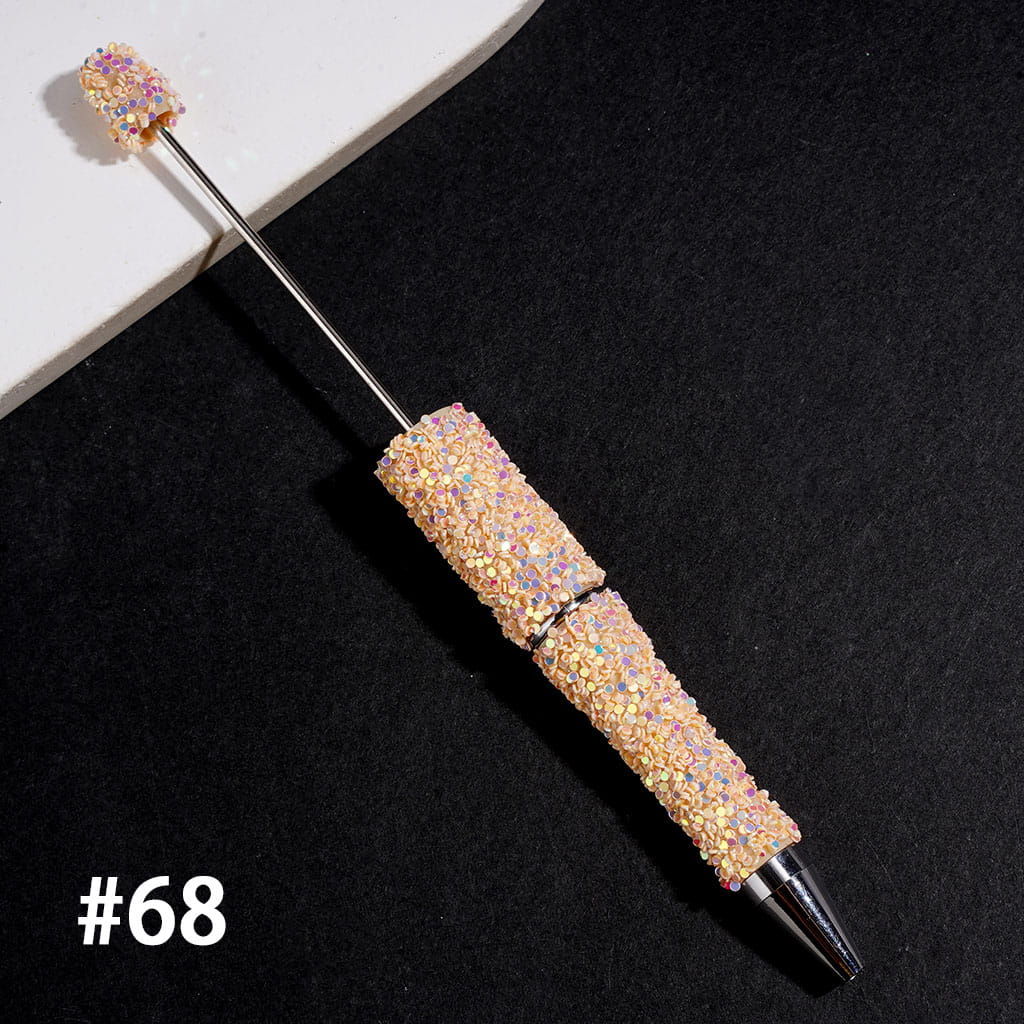 Hand-Made Beadable Pens with Mini Shiny Sequin Covered the Pen, Multi-Color (Please Read Description)