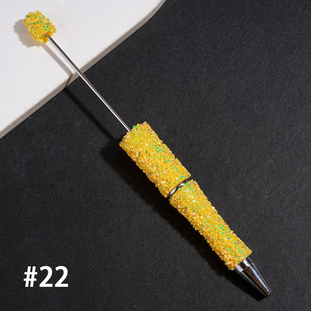 Hand-Made Beadable Pens with Mini Shiny Sequin Covered the Pen, Multi-Color (Please Read Description)