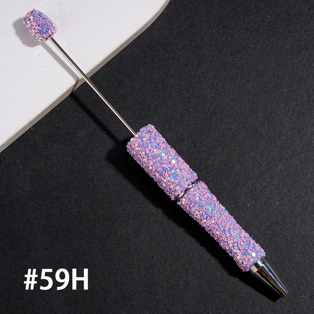 Hand-Made Beadable Pens with Mini Shiny Sequin Covered the Pen, Multi-Color (Please Read Description)