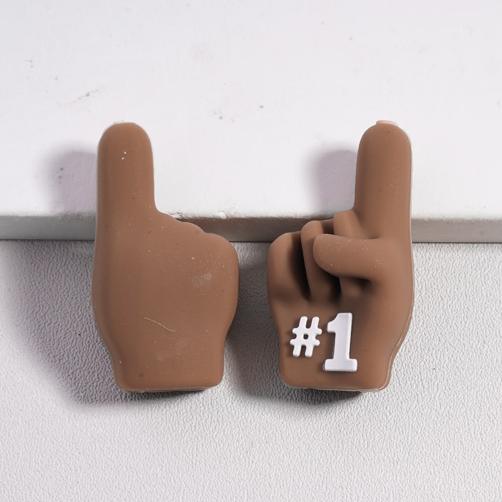 3D American Football Gnome Brown Bowtie Silicone Focal Beads