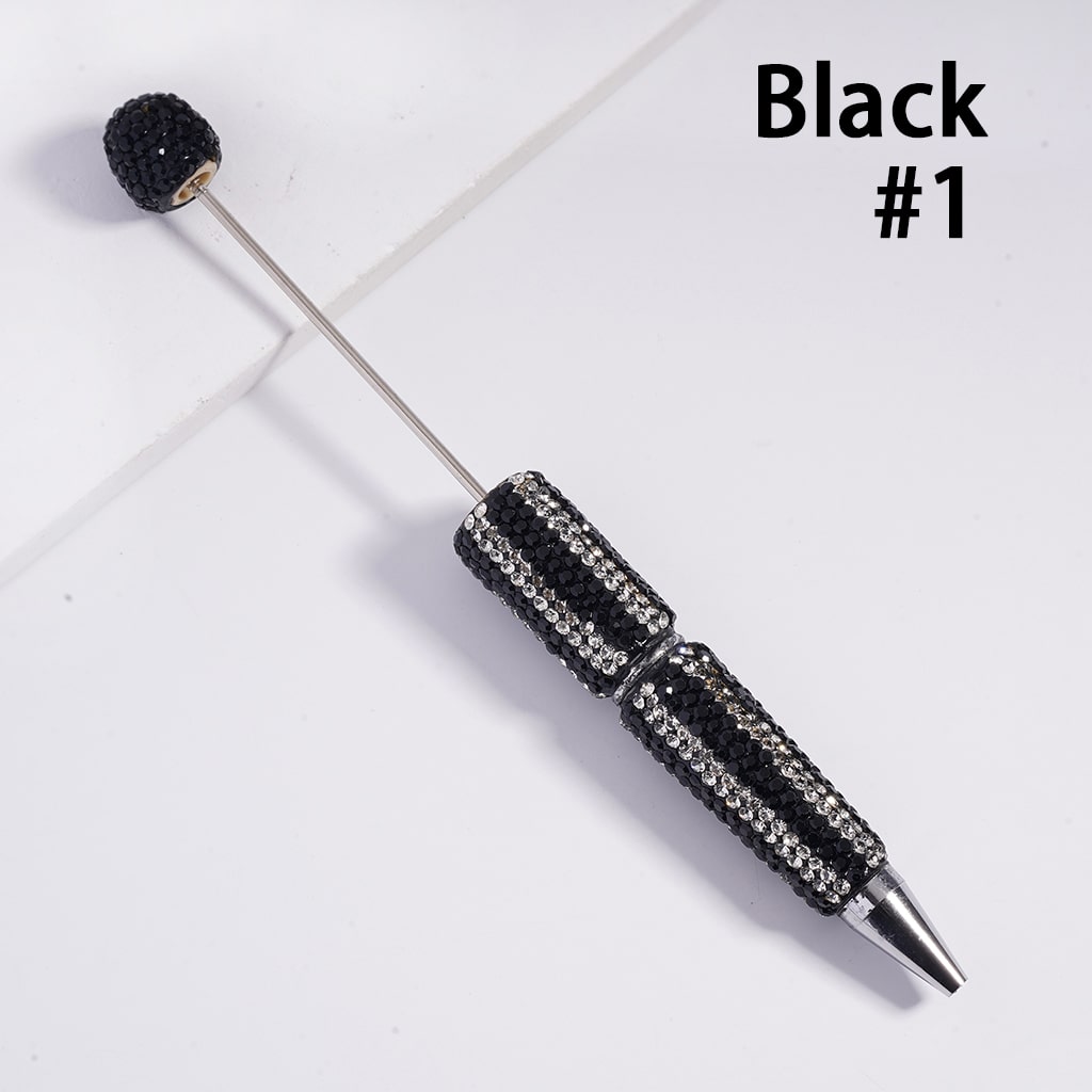 3D Double Color Vertical Stripe Rhinestone Covered the Beadable Clay Pens