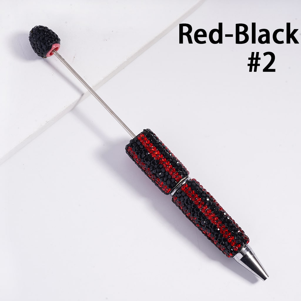 3D Double Color Vertical Stripe Rhinestone Covered the Beadable Clay Pens