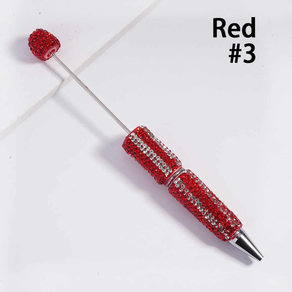 3D Double Color Vertical Stripe Rhinestone Covered the Beadable Clay Pens