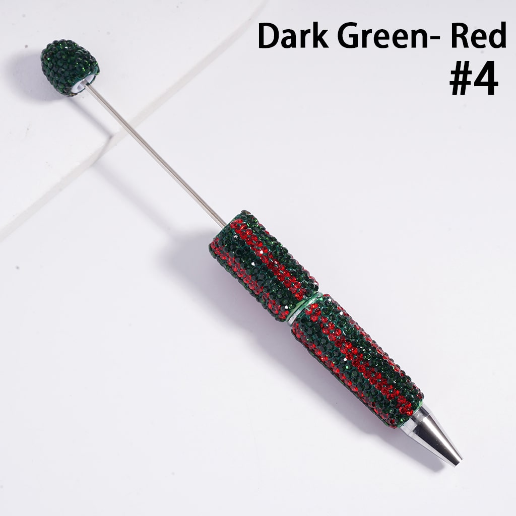 3D Double Color Vertical Stripe Rhinestone Covered the Beadable Clay Pens
