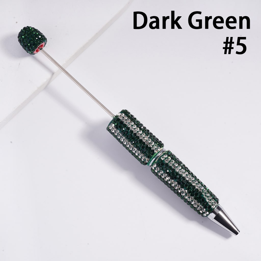 3D Double Color Vertical Stripe Rhinestone Covered the Beadable Clay Pens