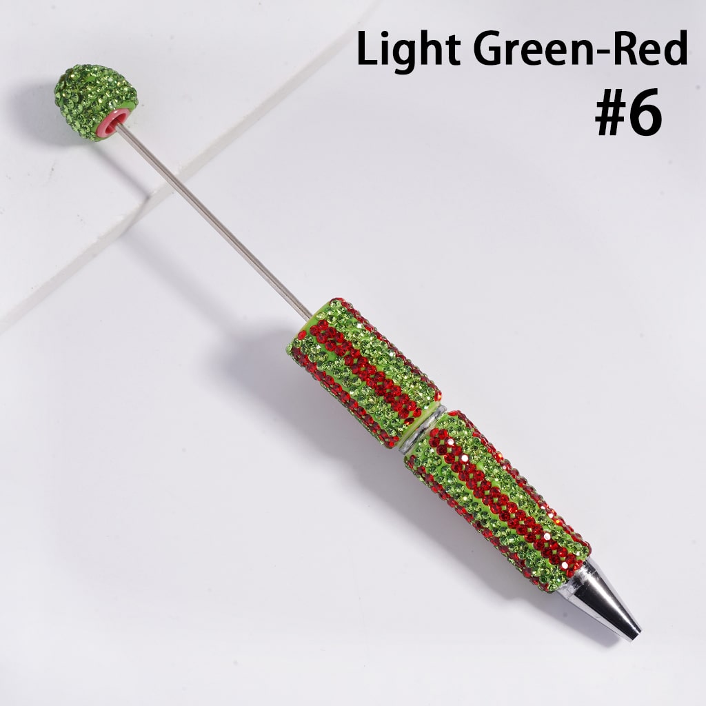 3D Double Color Vertical Stripe Rhinestone Covered the Beadable Clay Pens
