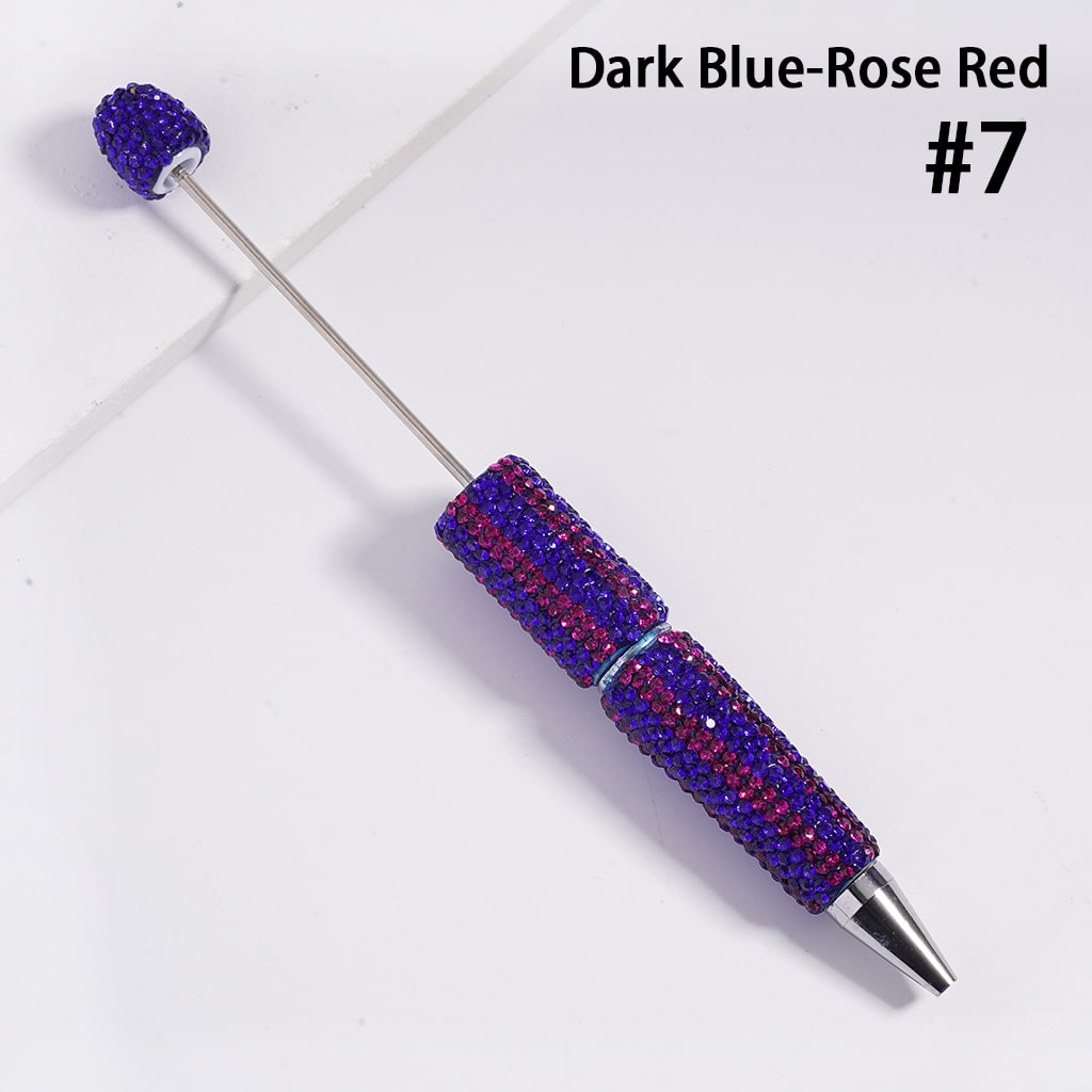 3D Double Color Vertical Stripe Rhinestone Covered the Beadable Clay Pens