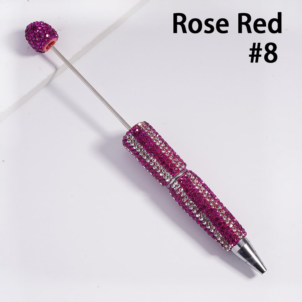 3D Double Color Vertical Stripe Rhinestone Covered the Beadable Clay Pens
