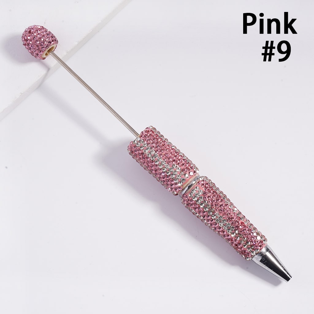 3D Double Color Vertical Stripe Rhinestone Covered the Beadable Clay Pens