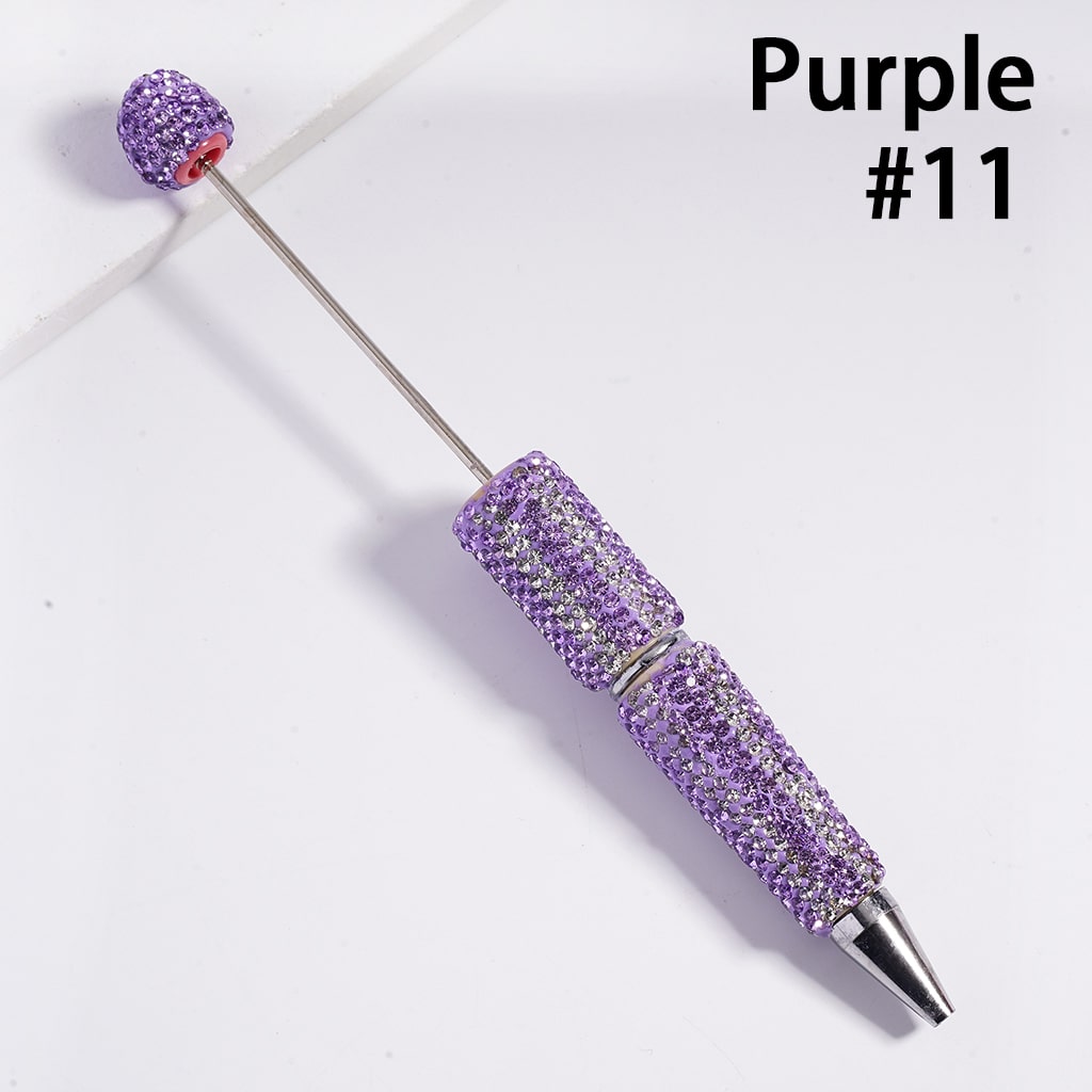 3D Double Color Vertical Stripe Rhinestone Covered the Beadable Clay Pens