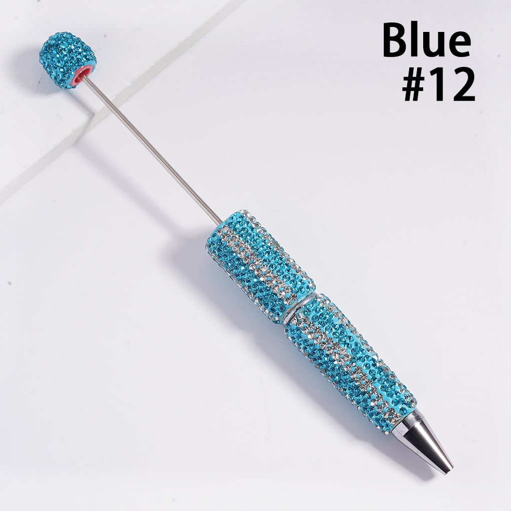 3D Double Color Vertical Stripe Rhinestone Covered the Beadable Clay Pens