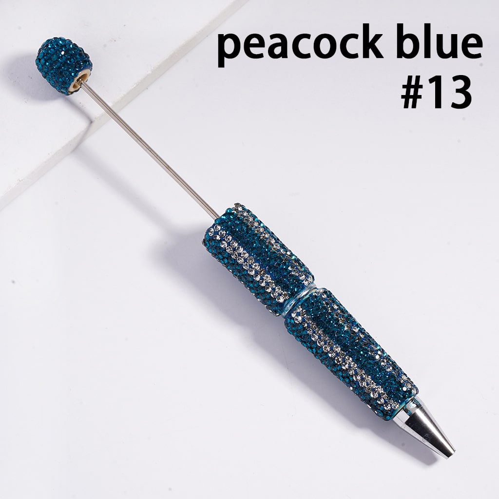 3D Double Color Vertical Stripe Rhinestone Covered the Beadable Clay Pens