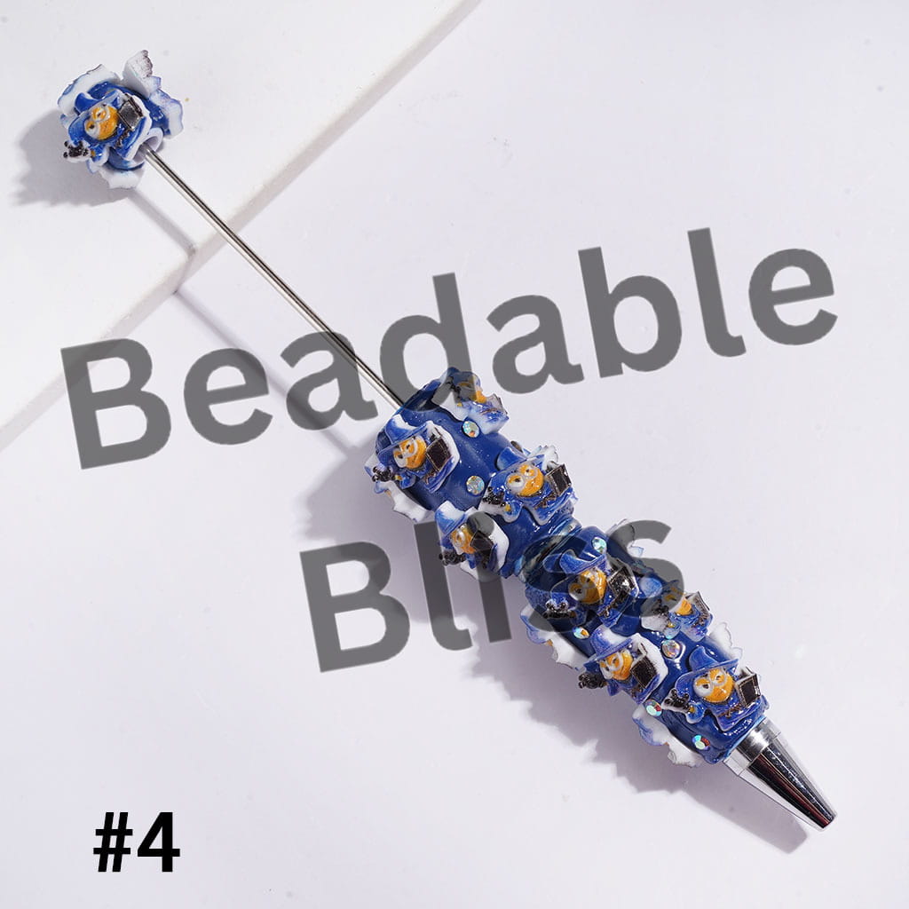 Yellow Banana Character and Fierce Shark Octopus Monster Beadable Clay Pens, Assorted Cartoon Style