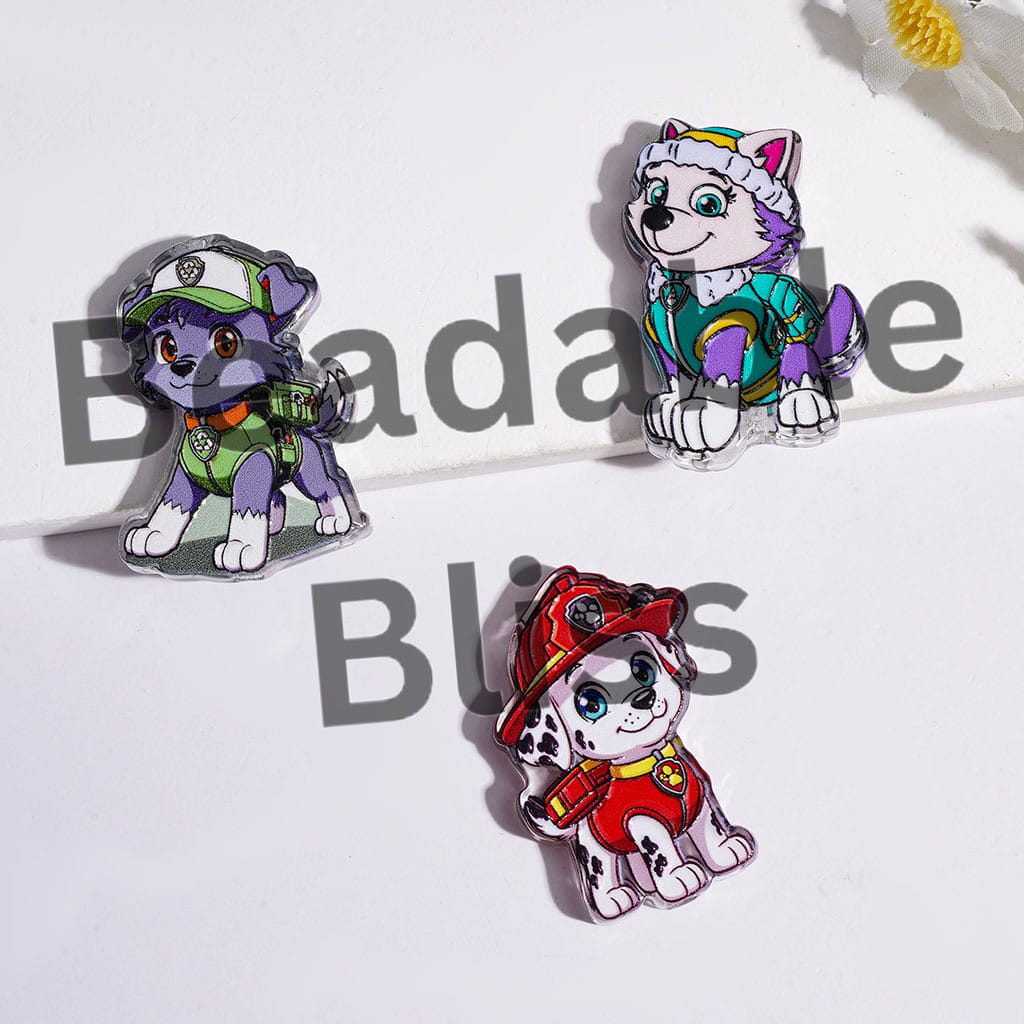 Dog Adventurer Character Series Acrylic Beads, Random Mix