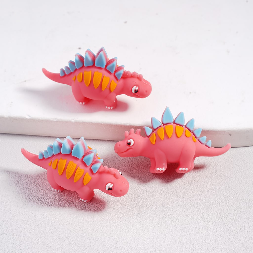 Cartoon Colorful Dino Character Silicone Focal Beads Random Mix