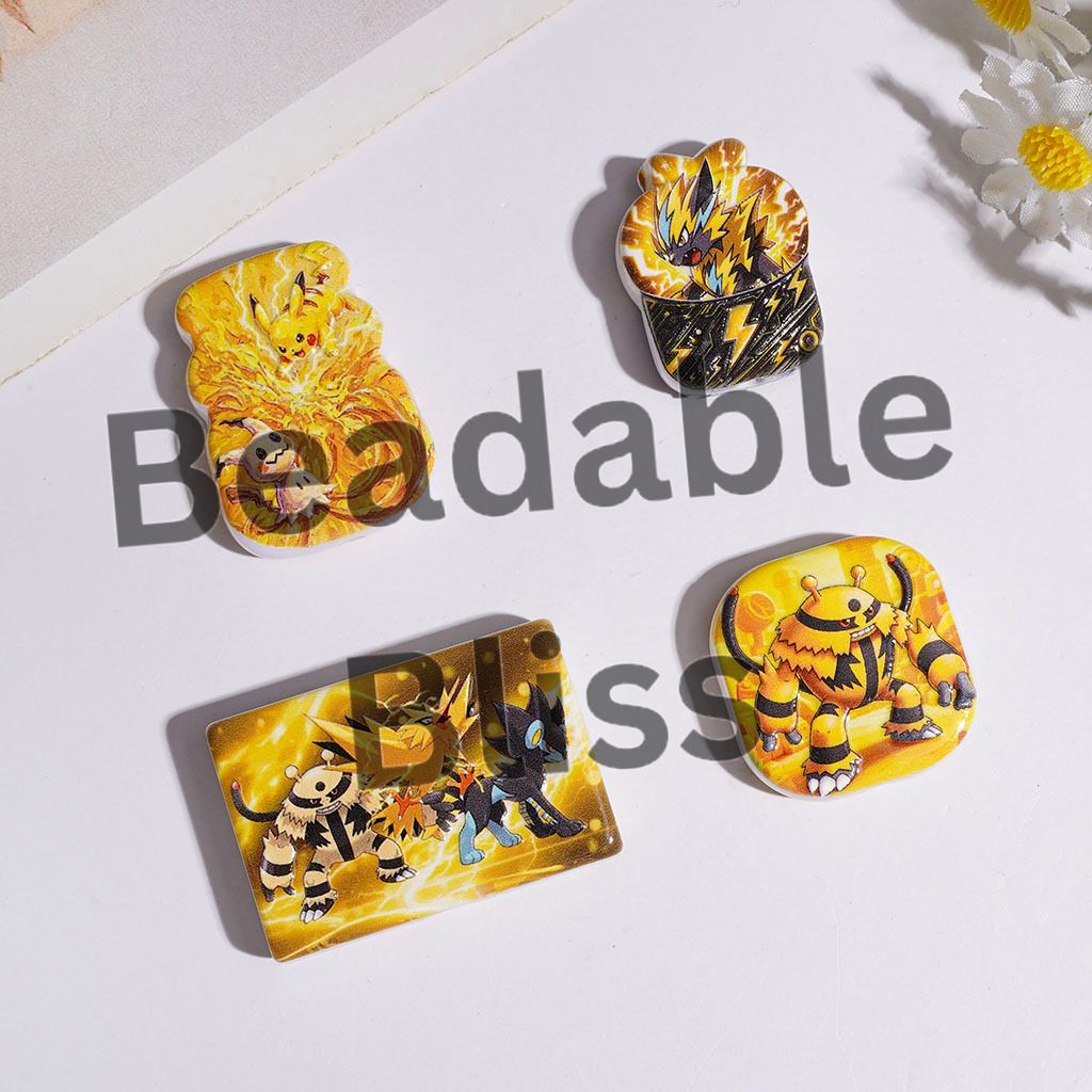 Acrylic Beads and Pendants Yellow Monster Electric Character, Random Mix