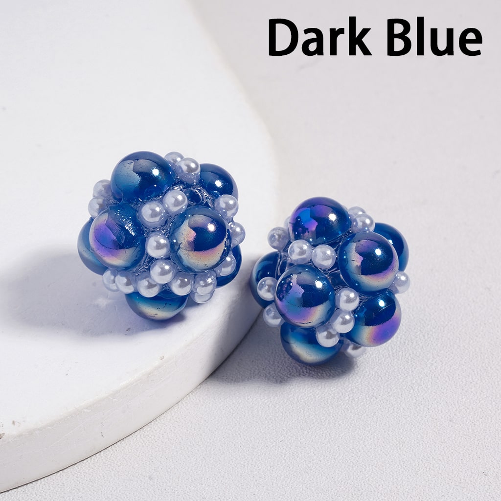 UV Coating with White Pearls and Half Shell Pearls in Different Mix Color Acrylic Beads, 20MM