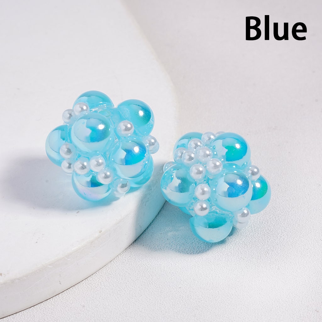 UV Coating with White Pearls and Half Shell Pearls in Different Mix Color Acrylic Beads, 20MM