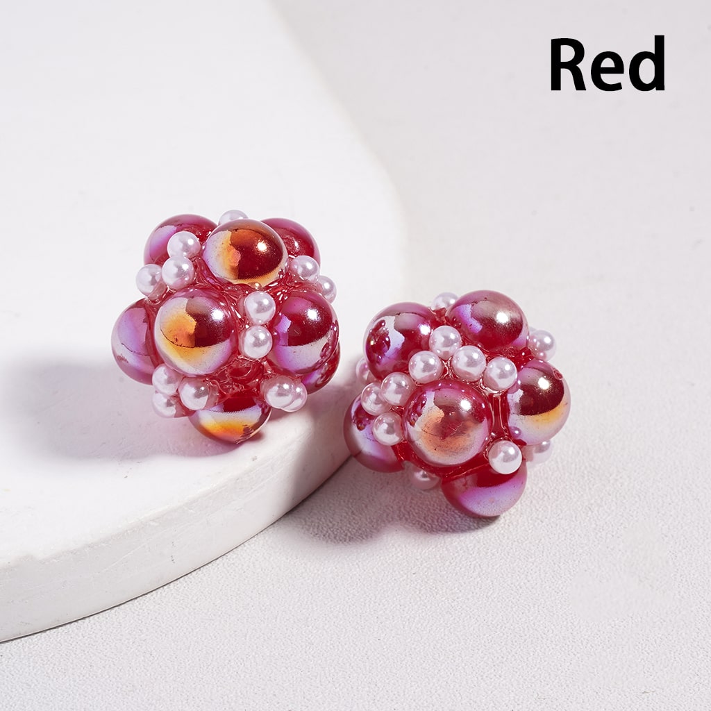 UV Coating with White Pearls and Half Shell Pearls in Different Mix Color Acrylic Beads, 20MM