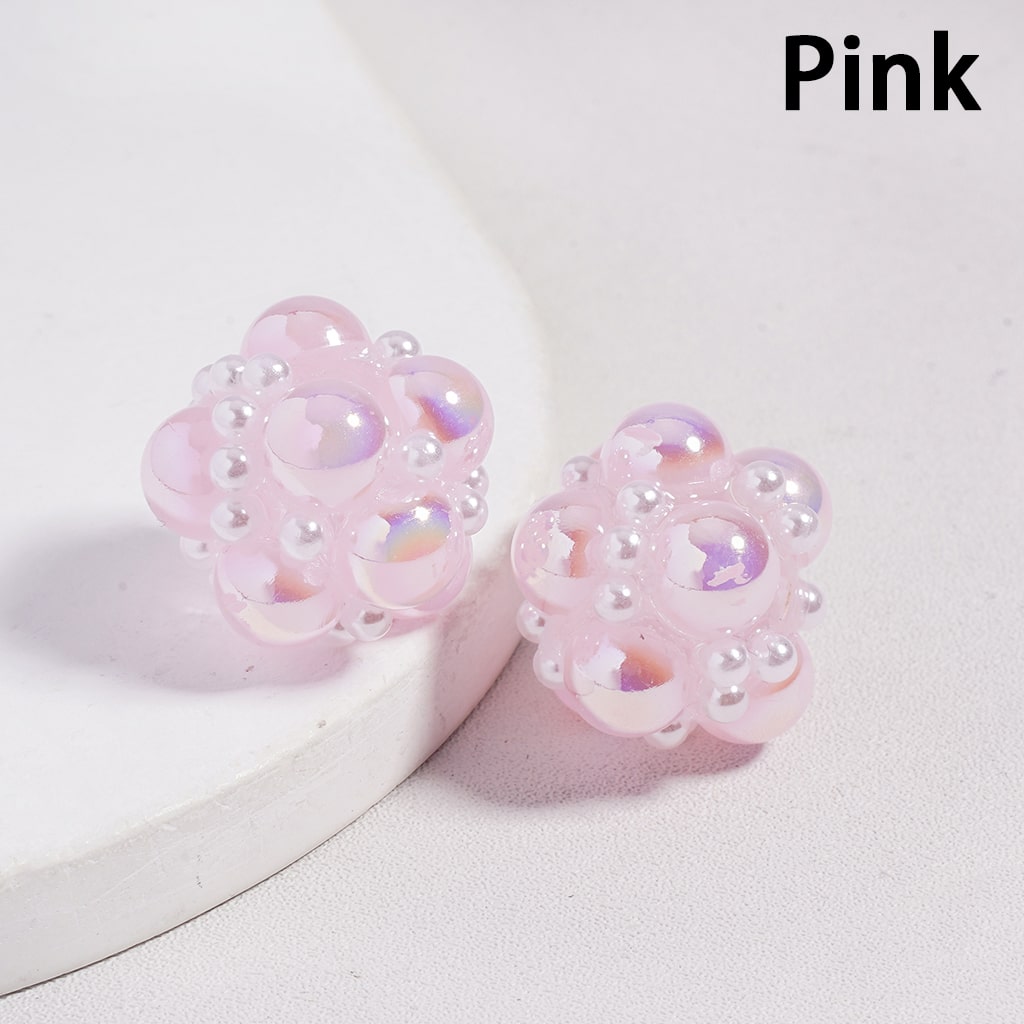 UV Coating with White Pearls and Half Shell Pearls in Different Mix Color Acrylic Beads, 20MM