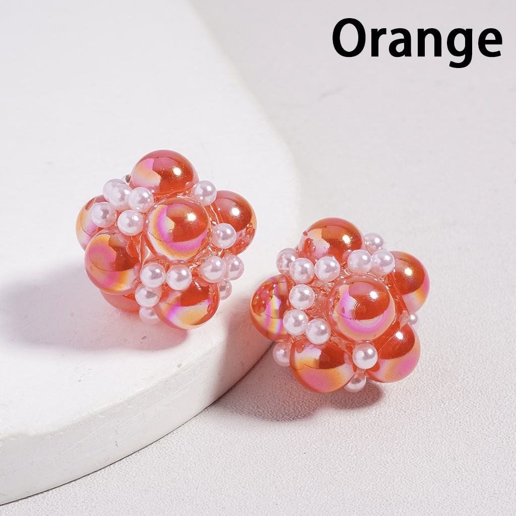 UV Coating with White Pearls and Half Shell Pearls in Different Mix Color Acrylic Beads, 20MM