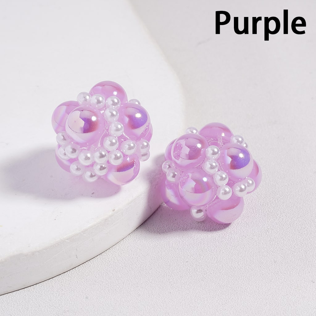UV Coating with White Pearls and Half Shell Pearls in Different Mix Color Acrylic Beads, 20MM