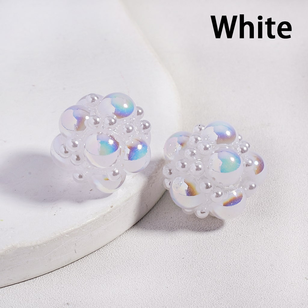 UV Coating with White Pearls and Half Shell Pearls in Different Mix Color Acrylic Beads, 20MM
