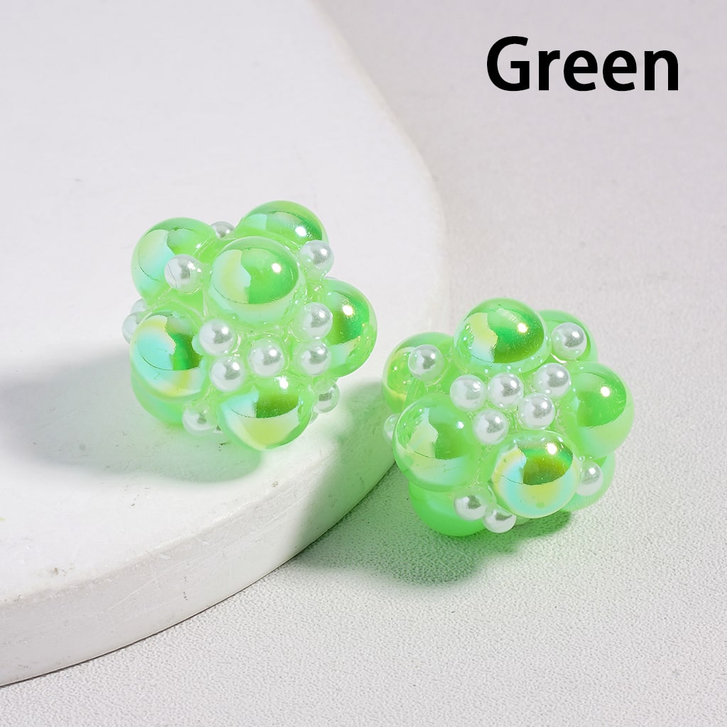 UV Coating with White Pearls and Half Shell Pearls in Different Mix Color Acrylic Beads, 20MM