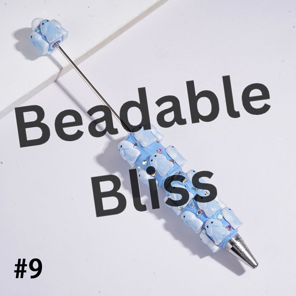 Beadable Clay Pens with AB Rhinestone, Man Exclusive Theme, Multi-Color