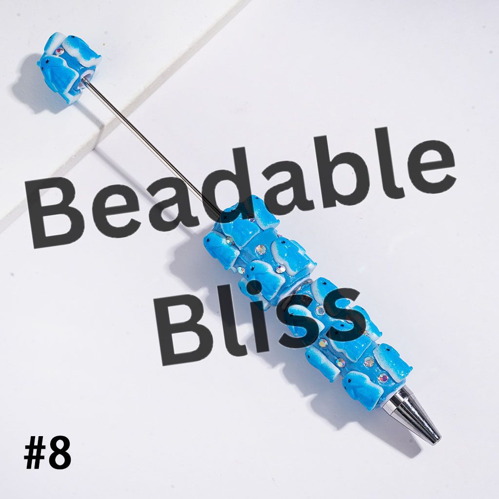 Beadable Clay Pens with AB Rhinestone, Man Exclusive Theme, Multi-Color