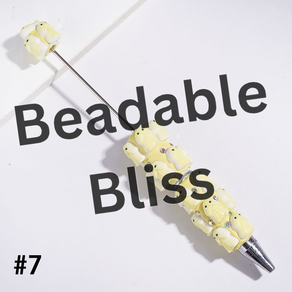 Beadable Clay Pens with AB Rhinestone, Man Exclusive Theme, Multi-Color