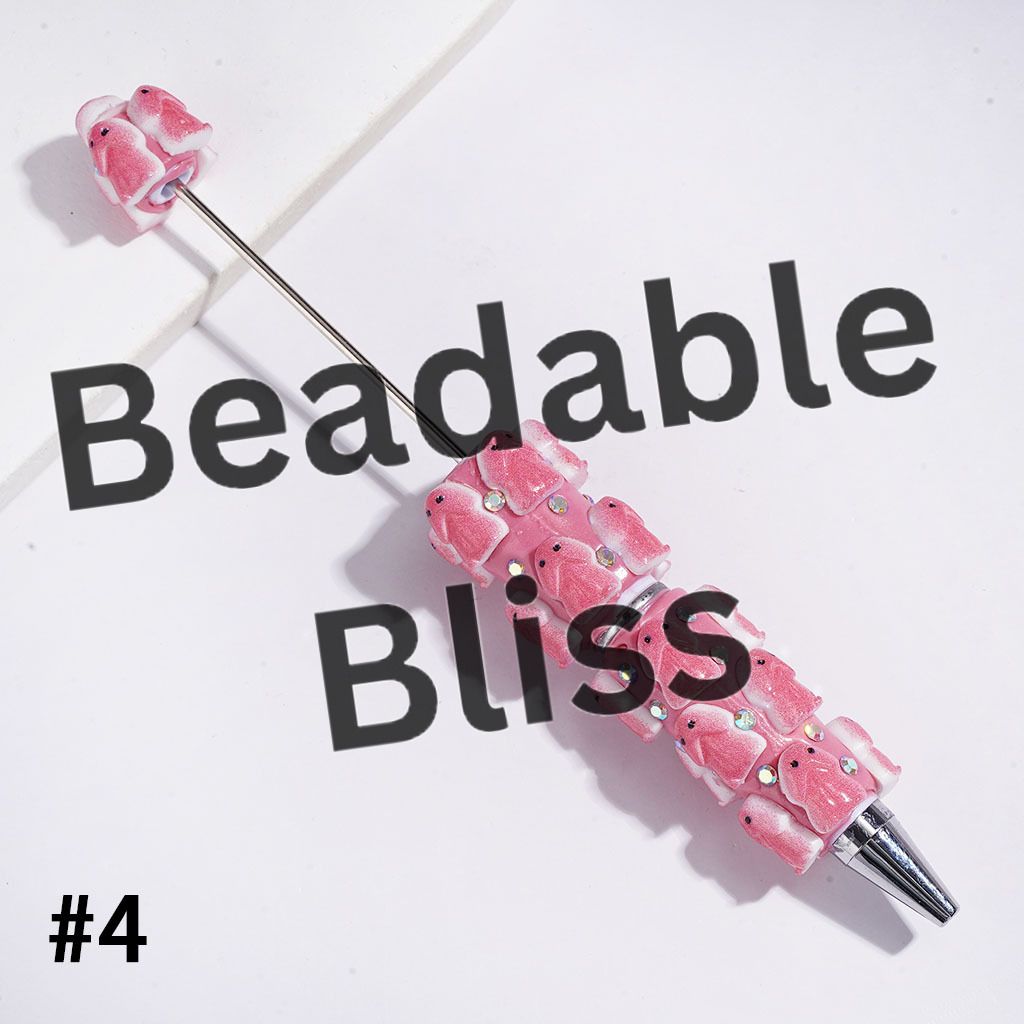Beadable Clay Pens with AB Rhinestone, Man Exclusive Theme, Multi-Color