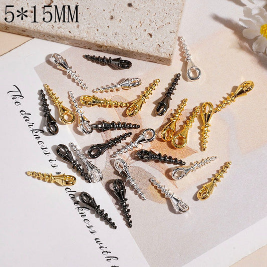 Versatile Metal Eyelet Screws for Handmade Jewelry, Charm & Pendant Projects, 5*15MM, Gold, Silver & Gun Black