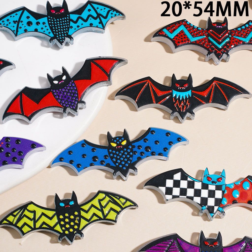 Acrylic Beads Halloween Bat, 20*54MM Multi-Color Random Mix