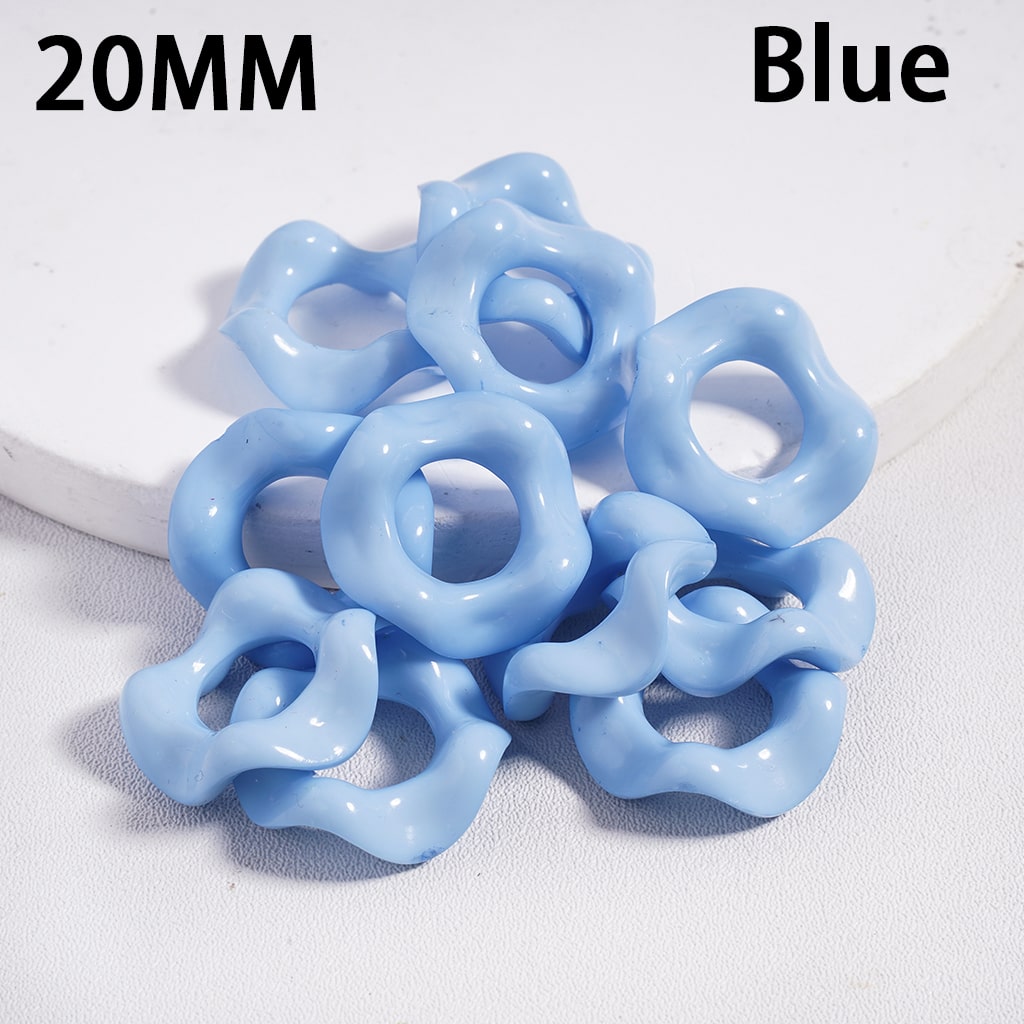 Wavy Shape Spacer Beads Solid Color Large Hole Acrylic Beads 20 MM