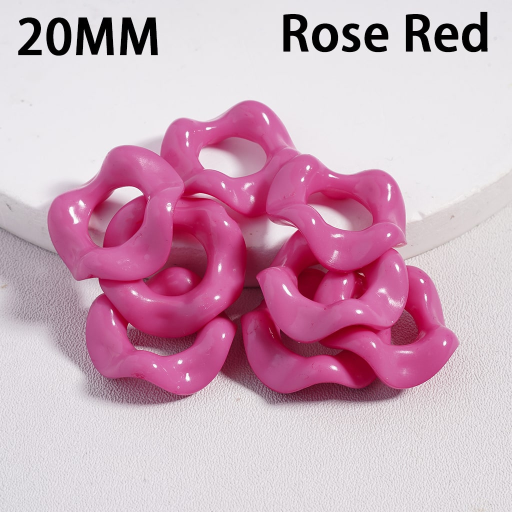 Wavy Shape Spacer Beads Solid Color Large Hole Acrylic Beads 20 MM