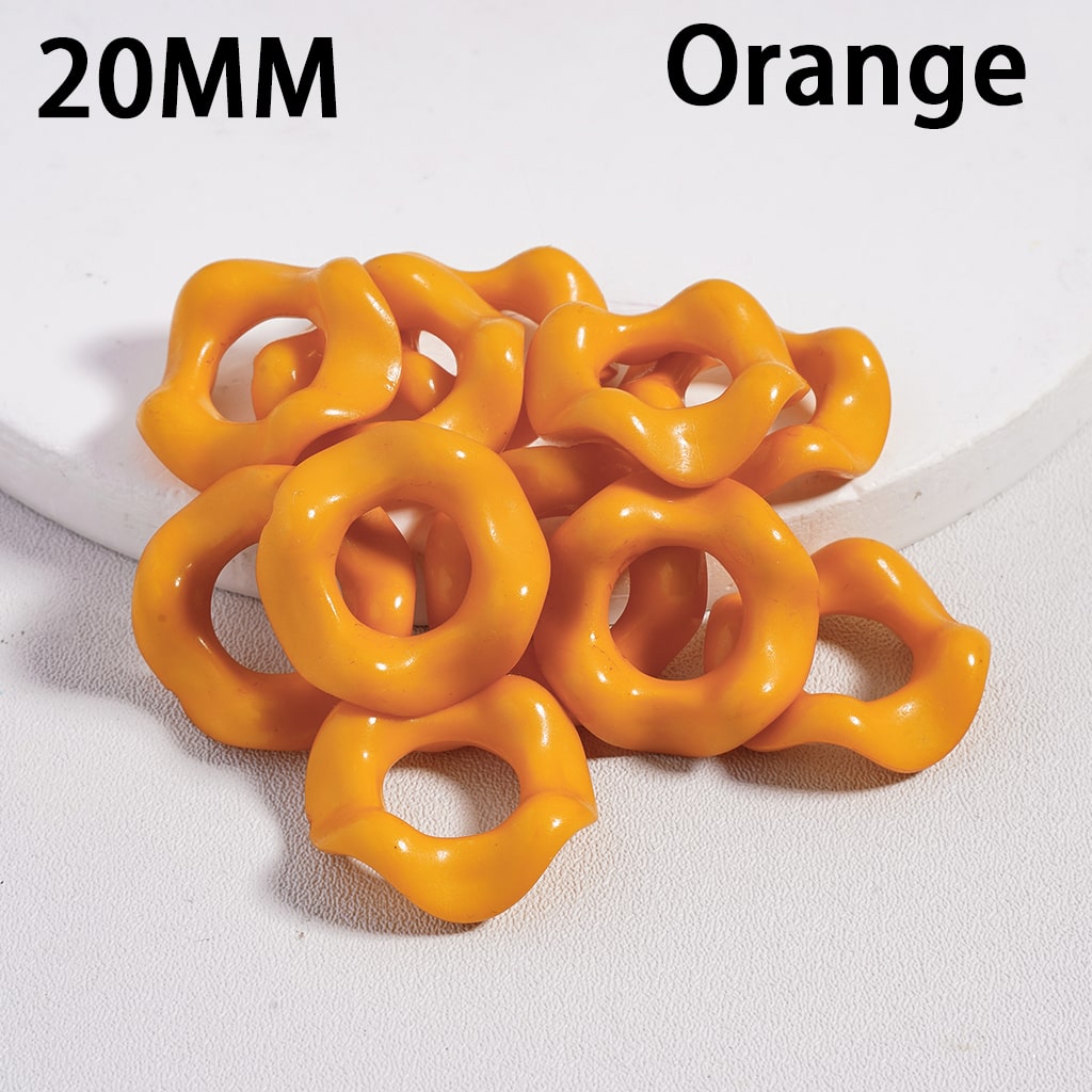 Wavy Shape Spacer Beads Solid Color Large Hole Acrylic Beads 20 MM