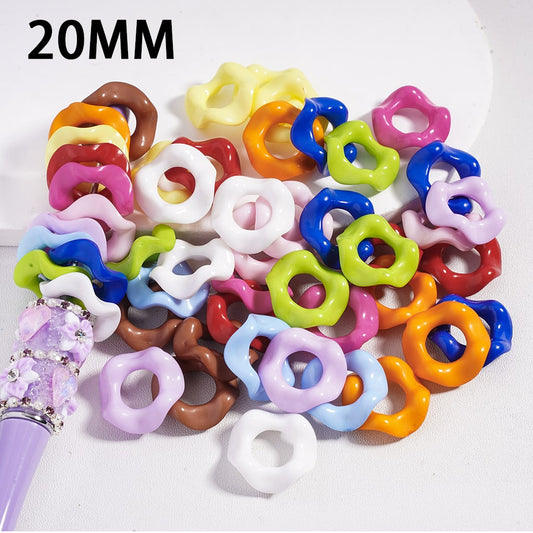 Wavy Shape Spacer Beads Solid Color Large Hole Acrylic Beads 20 MM