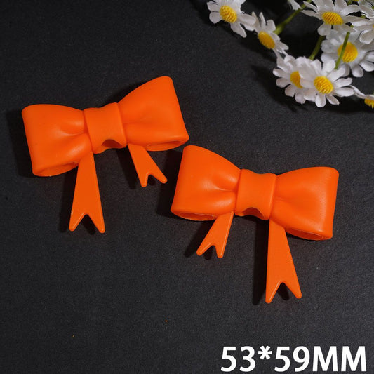 Playful Orange Bowtie Food-Grade Silicone Straw Topper for Cups & Tumblers, 53*59MM