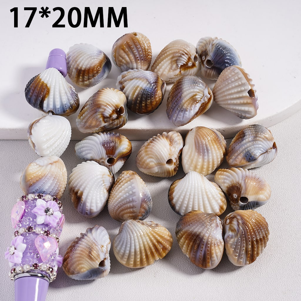 3D Cute Sea Shell Shape Design Acrylic Beads 17*20MM