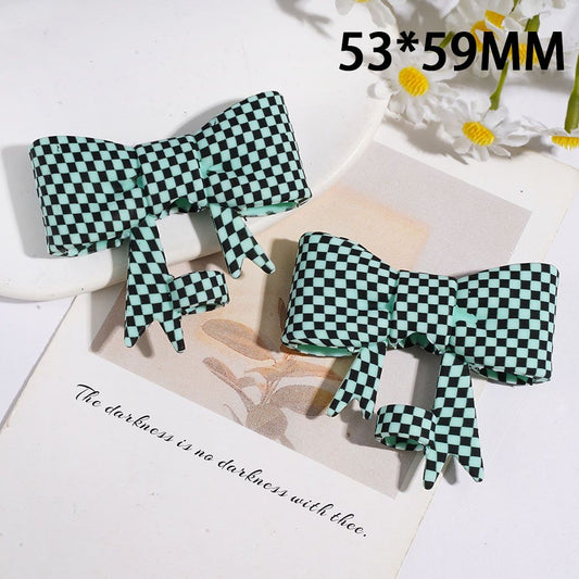 Stylish Black & Light Green Checkered Print Food-Grade Silicone Straw Topper for Cups & Tumblers, 53*59MM