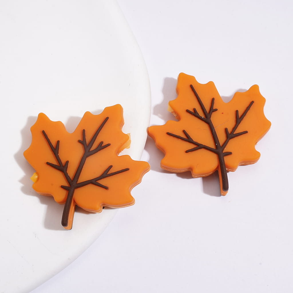 Silicone Focal Beads with Maple Leaf Shape 27*28MM
