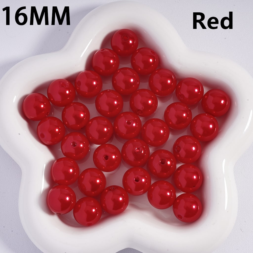 Glossy Multi‑Color Shiny Round Acrylic Beads For Bracelet Supplies Random Mix