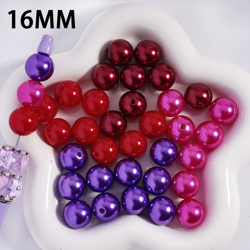 Glossy Multi‑Color Shiny Round Acrylic Beads For Bracelet Supplies Random Mix