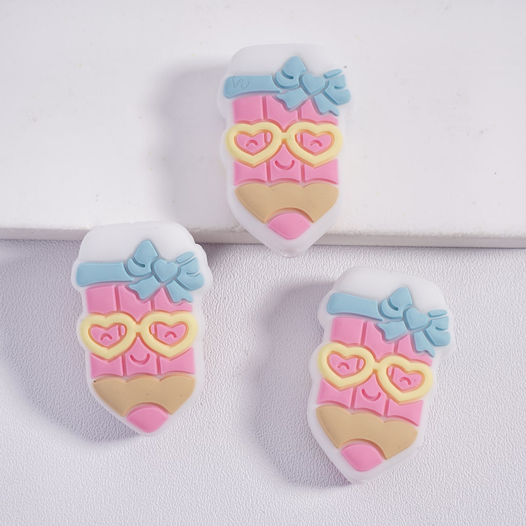 Cute Learning Stationery Series in Various Styles Silicone Focal Beads