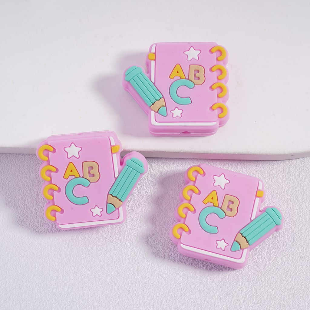 Cute Learning Stationery Series in Various Styles Silicone Focal Beads