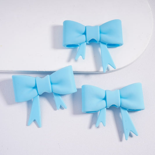 Food Grade Silicone Straw Topper for Cups and Tumblers Blue Bowtie