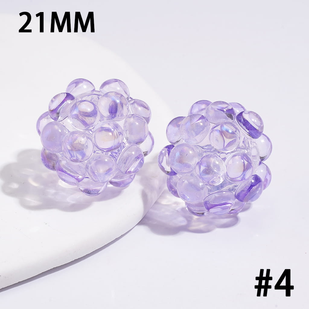 Handmade Dazzling Half-faced Rhinestones Acrylic Beads 21MM Various Colors