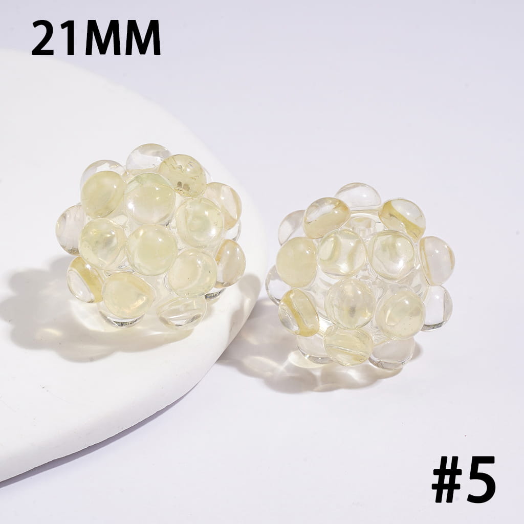 Handmade Dazzling Half-faced Rhinestones Acrylic Beads 21MM Various Colors